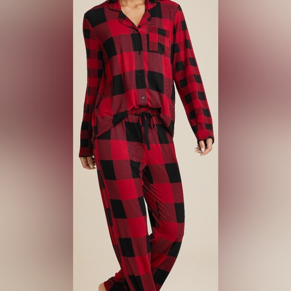 XXL Maurices Red Buffalo Plaid Pajama Sleep Set Christmas